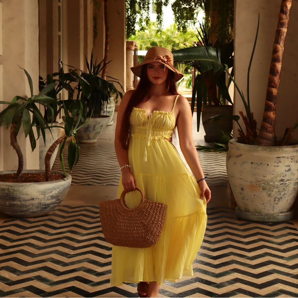 Viral TikTok dress - yellow maxi dress